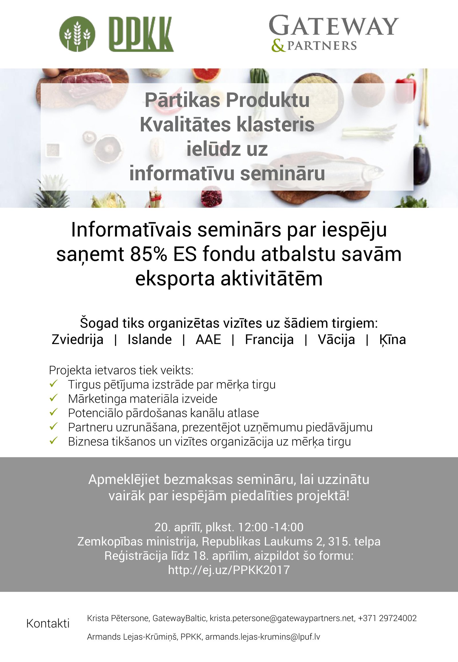Ielūdzam uz semināru par iespējām saņemt 85% ES fondu līdzfinansējumu eksporta aktivitātēm